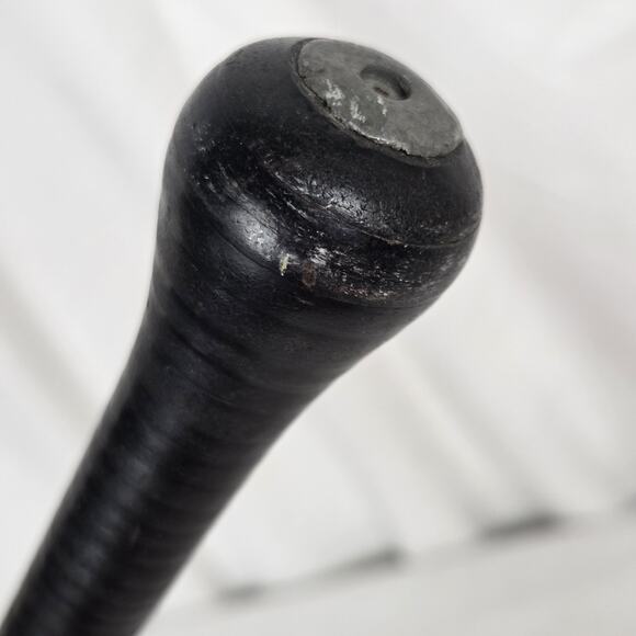 Antique Leather Wrapped Walking Cane Plantation Swagger Stick Black 35.5" - Picture 4 of 11